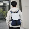 Blue and white gradient simple and fashionable backpack, lightweight and large-capacity student commuting bag details Picture